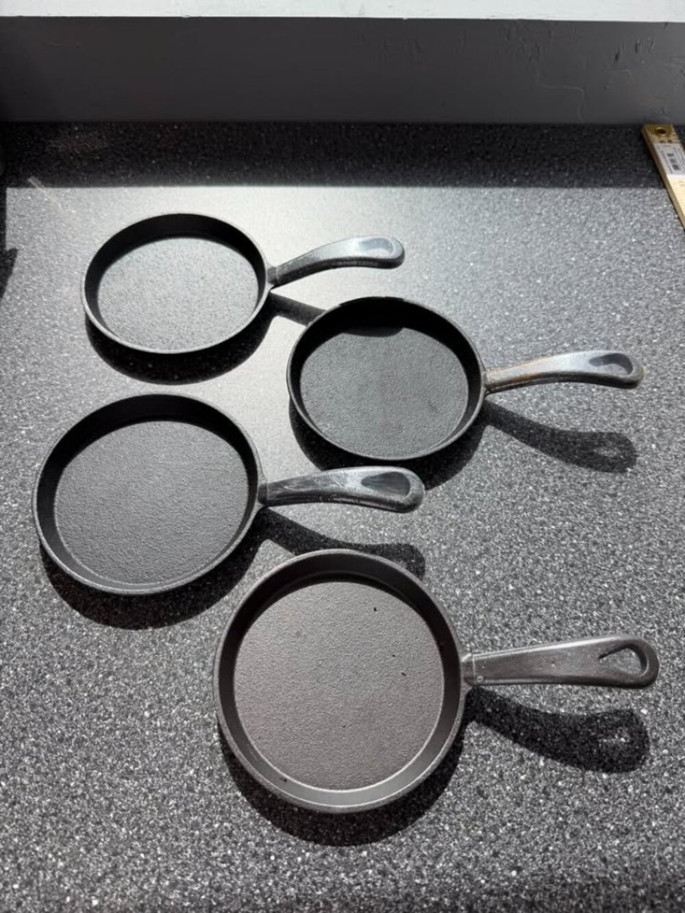 Set of 4 Mini Cast Iron Skillets – 5” Individual Serving Pans